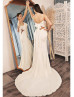 Cowl Neck Satin Tie Back Dreamy Wedding Dress